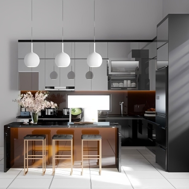 TỦ BẾP ACRYLIC ĐẸP HIỆN ĐẠI TBA30