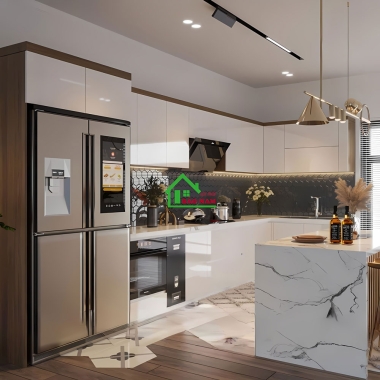 TỦ BẾP ACRYLIC ĐẸP HIỆN ĐẠI TBA31