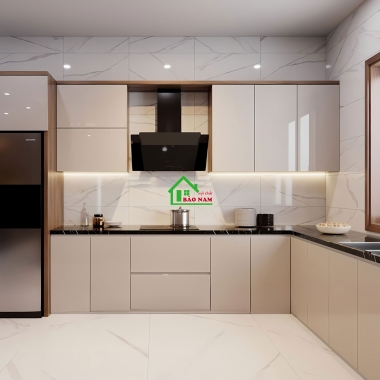 TỦ BẾP ACRYLIC ĐẸP HIỆN ĐẠI TBA34