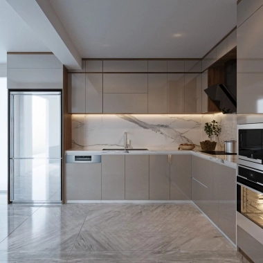 TỦ BẾP ACRYLIC ĐẸP HIỆN ĐẠI TBA35​​​​​​​