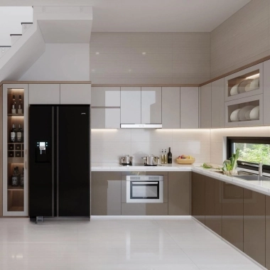 TỦ BẾP ACRYLIC ĐẸP HIỆN ĐẠI TBA36​​​​​​​