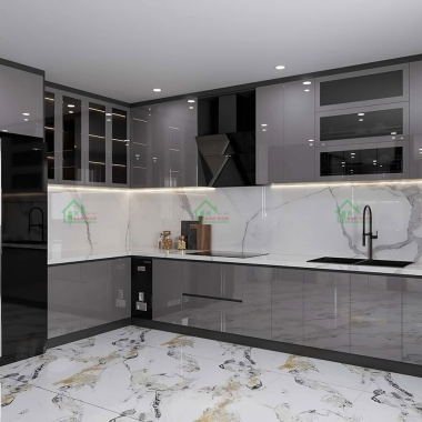 TỦ BẾP ACRYLIC ĐẸP TBA71