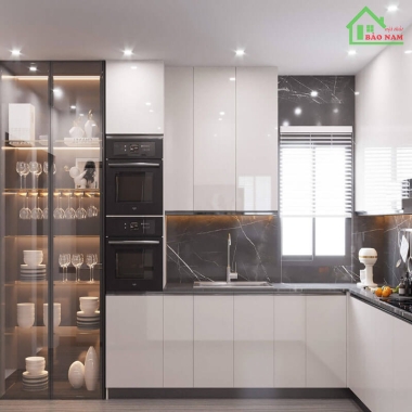 TỦ BẾP ACRYLIC HIỆN ĐẠI TBA11