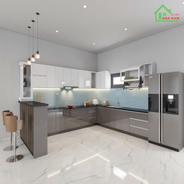 TỦ BẾP ACRYLIC HIỆN ĐẠI TBA17