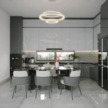 TỦ BẾP GỖ ACRYLIC AN CƯỜNG TBA73