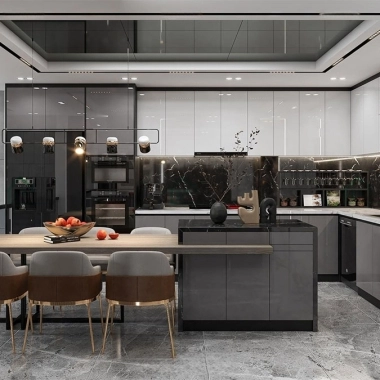 TỦ BẾP GỖ ACRYLIC HIỆN ĐẠI TBA74​​​​​​​