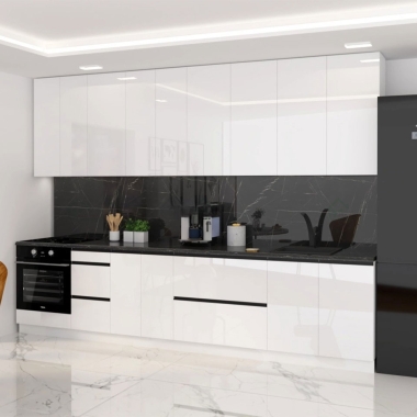  TỦ BẾP GỖ CHỮ I MÀU TRẮNG ĐẸP HIỆN ĐẠI TB52​​​​​​​