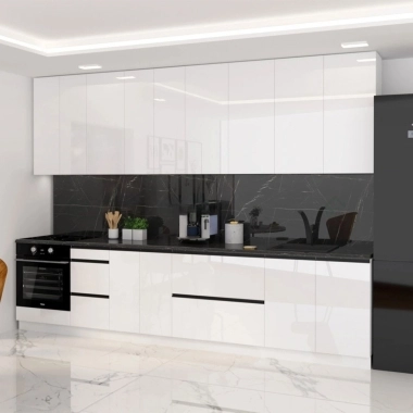  TỦ BẾP GỖ CHỮ I MÀU TRẮNG ĐẸP HIỆN ĐẠI TB52​​​​​​​