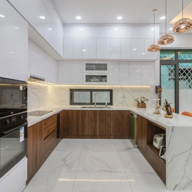 TỦ BẾP GỖ CÔNG NGHIỆP AN CƯỜNG TB21