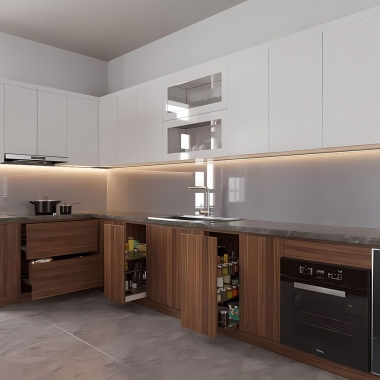 TỦ BẾP GỖ CÔNG NGHIỆP AN CƯỜNG TB27​​​​​​​