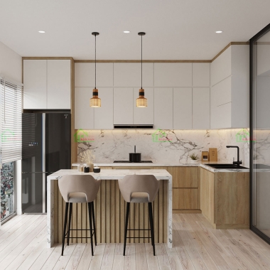 TỦ BẾP GỖ CÔNG NGHIỆP AN CƯỜNG TB28​​​​​​​