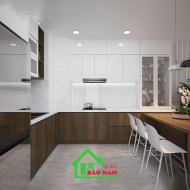 TỦ BẾP GỖ CÔNG NGHIỆP AN CƯỜNG TB45​​​​​​​