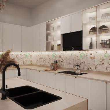 TỦ BẾP GỖ CÔNG NGHIỆP SLIM SHAKER LACQUERED LAMINATE ĐẸP HIỆN ĐẠI BSK09​​​​​​​