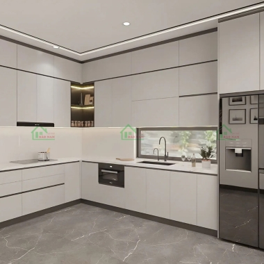 TỦ BẾP GỖ ĐẸP CÔNG NGHIỆP TB83​​​​​​​