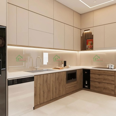 TỦ BẾP GỖ MDF AN CƯỜNG TB65​​​​​​​