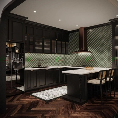 TỦ BẾP GỖ TỰ NHIÊN CĂM XE INDOCHINE ĐẸP SANG TRỌNG BTN21​​​​​​​