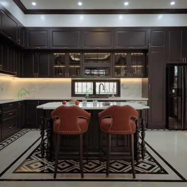 TỦ BẾP GỖ TỰ NHIÊN HIỆN ĐẠI, SANG TRỌNG BTN18