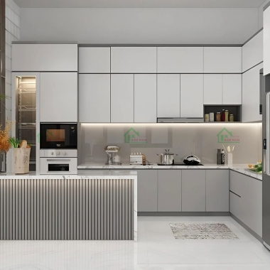 TỦ BẾP MDF MELAMINE HIỆN ĐẠI ĐẸP TB74​​​​​​​