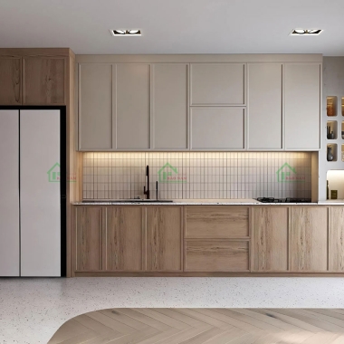 TỦ BẾP GỖ CÔNG NGHIỆP MDF SLIM SHAKER HIỆN ĐẠI BSK17​​​​​​​