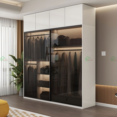 TỦ QUẦN ÁO CÁNH KÍNH LÙA ĐẸP TK49