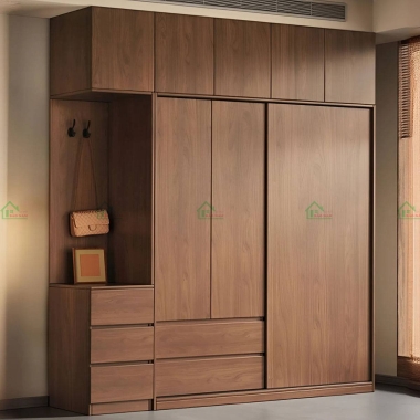 TỦ QUẦN ÁO CÁNH LÙA GỖ TỰ NHIÊN TATN04​​​​​​​