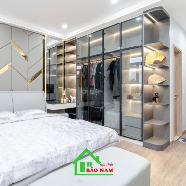 TỦ QUẦN ÁO CÁNH NHÔM KÍNH HIỆN ĐẠI TK25