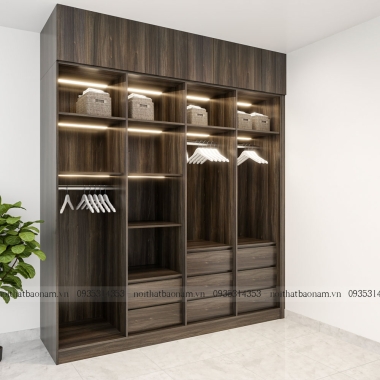 TỦ QUẦN ÁO GỖ MDF AN CƯỜNG GIÁ RẺ TA19​​​​​​​