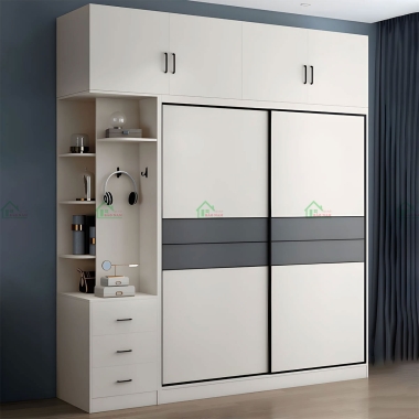 TỦ QUẦN ÁO GỖ MDF CỬA LÙA ĐẸP TAL28​​​​​​​