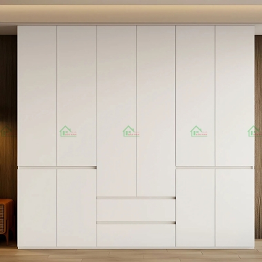 TỦ QUẦN ÁO GỖ MDF MÀU TRẮNG KỊCH TRẦN HIỆN ĐẠI TA74​​​​​​​