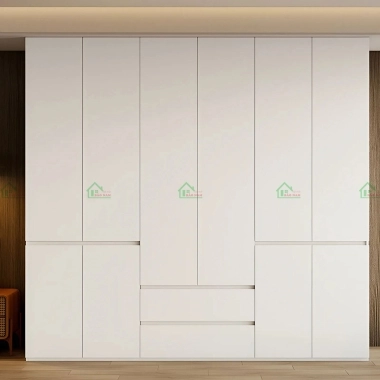 TỦ QUẦN ÁO GỖ MDF MÀU TRẮNG KỊCH TRẦN HIỆN ĐẠI TA74​​​​​​​