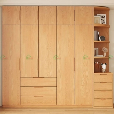 TỦ QUẦN ÁO GỖ SỒI TỰ NHIÊN GIÁ RẺ TATN31​​​​​​​