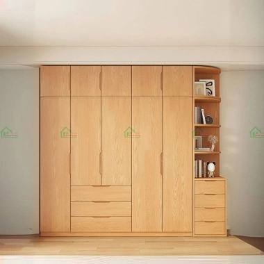 TỦ QUẦN ÁO GỖ TỰ NHIÊN HIỆN ĐẠI ĐẸP TATN37​​​​​​​