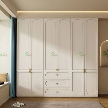 TỦ QUẦN ÁO GỖ TỰ NHIÊN TÂN CỔ ĐIỂN HIỆN ĐẠI TATN43​​​​​​​