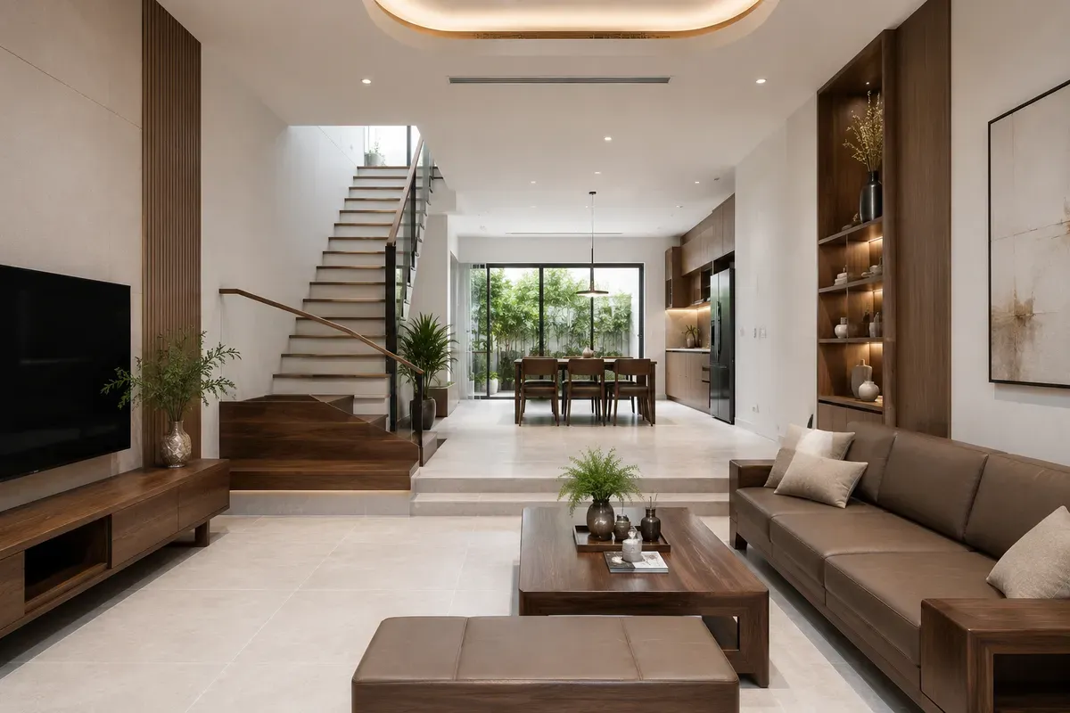 Thiết kế nội thất giúp tối ưu công năng và tăng tính thẩm mỹ cho nhà phố.