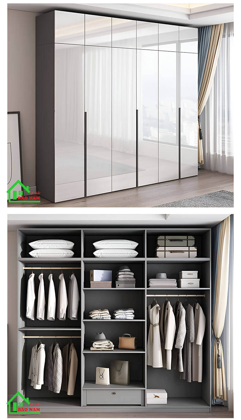 Thi công tủ áo acrylic bóng gương giá rẻ tphcm