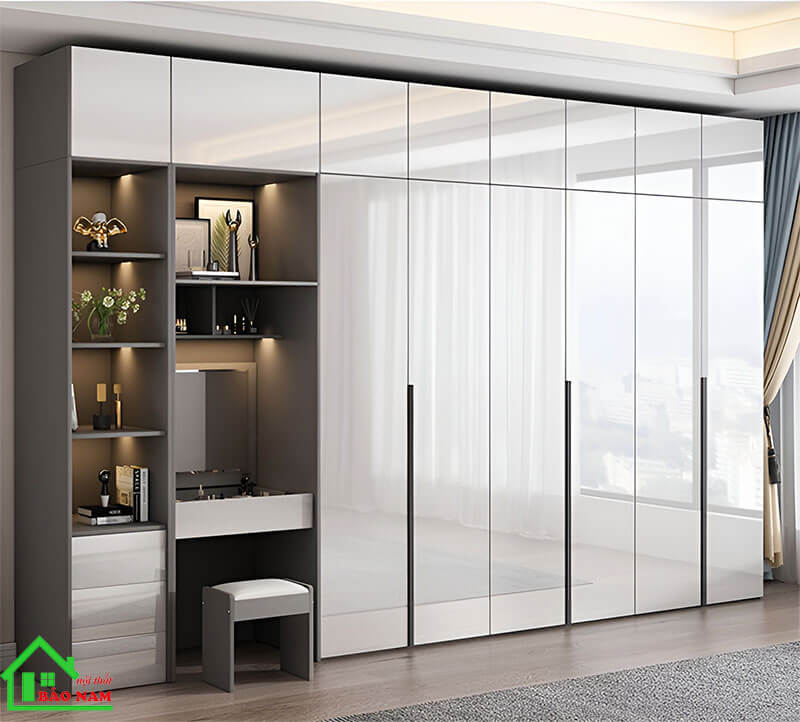 Tủ áo acrylic bóng gương hiện đại TAR08