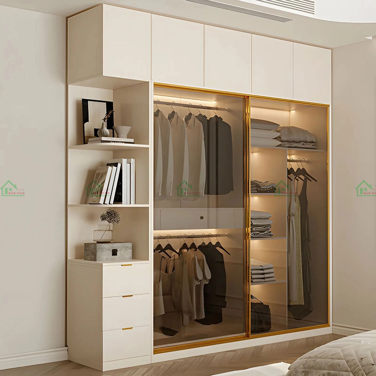Những mẫu tủ áo cánh kính lùa đẹp mê mẩn, hot nhất hiện nay