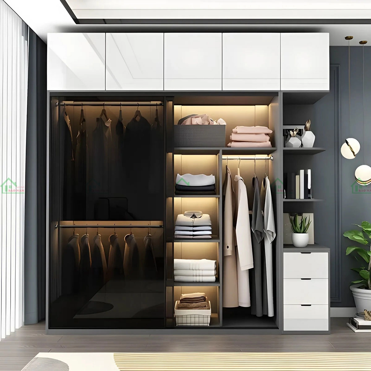 Thiết kế & Thi công tủ áo cánh kính lùa uy tín - chuyên nghiệp