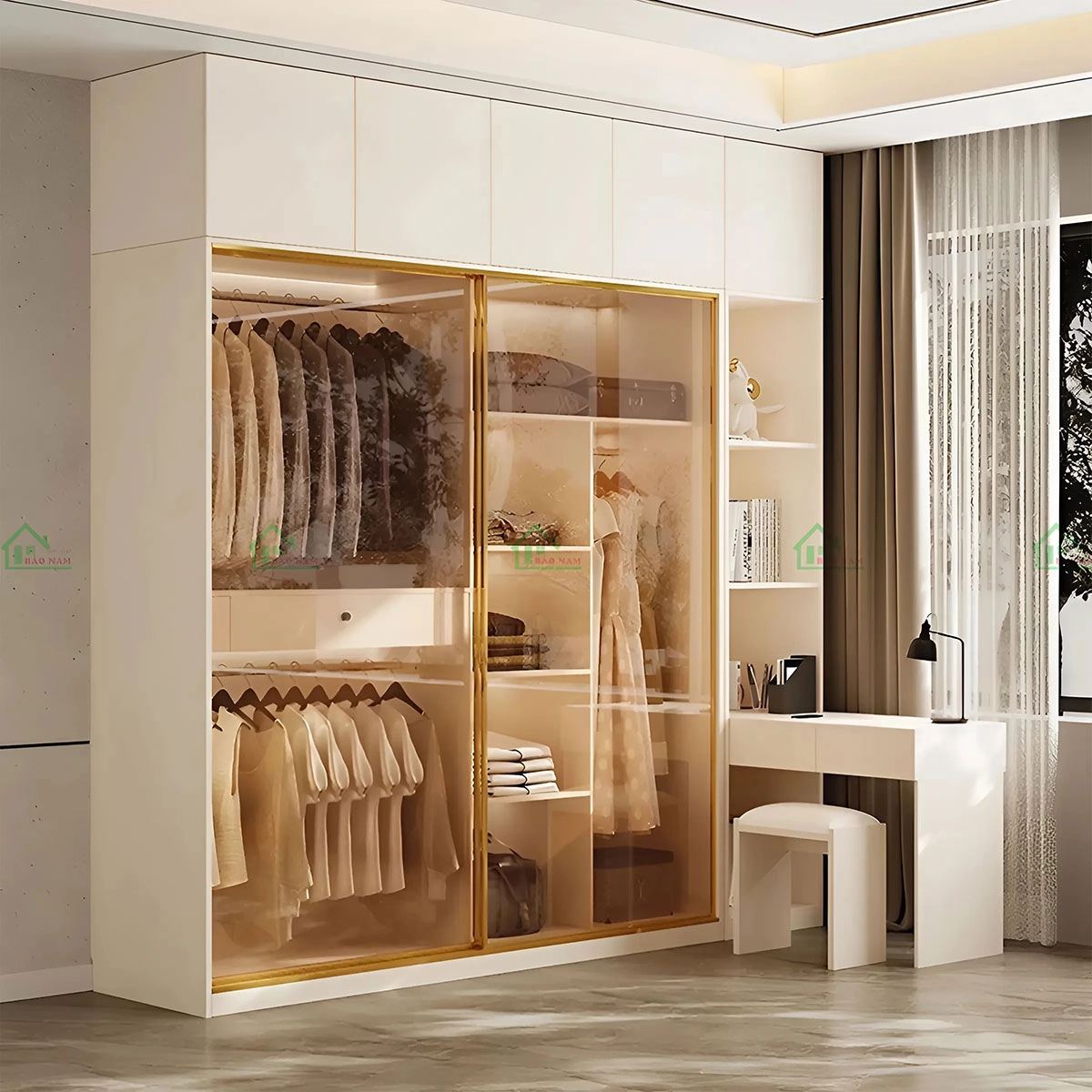 Thiết kế tủ áo cánh kính lùa đa năng, giải pháp thông minh giúp dễ dàng sắp xếp và tìm kiếm