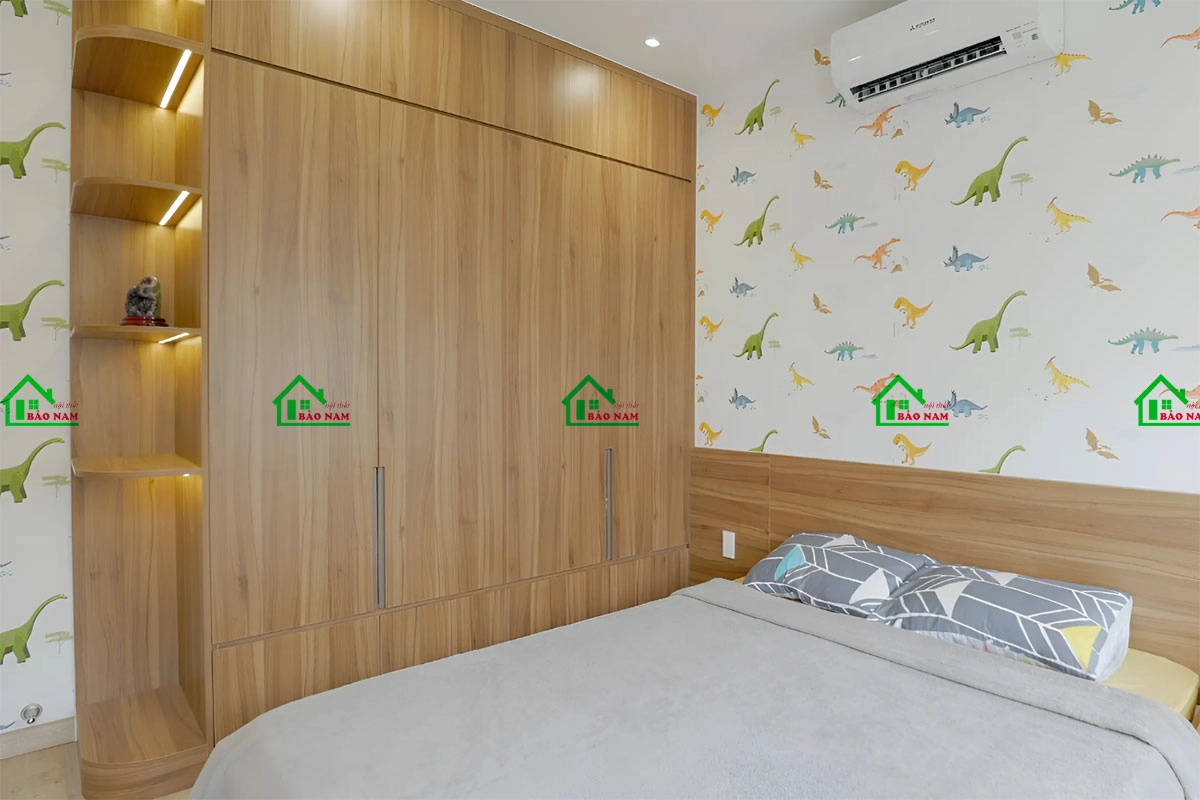 Tủ quần áo gỗ công nghiệp MDF đẹp màu vân gỗ