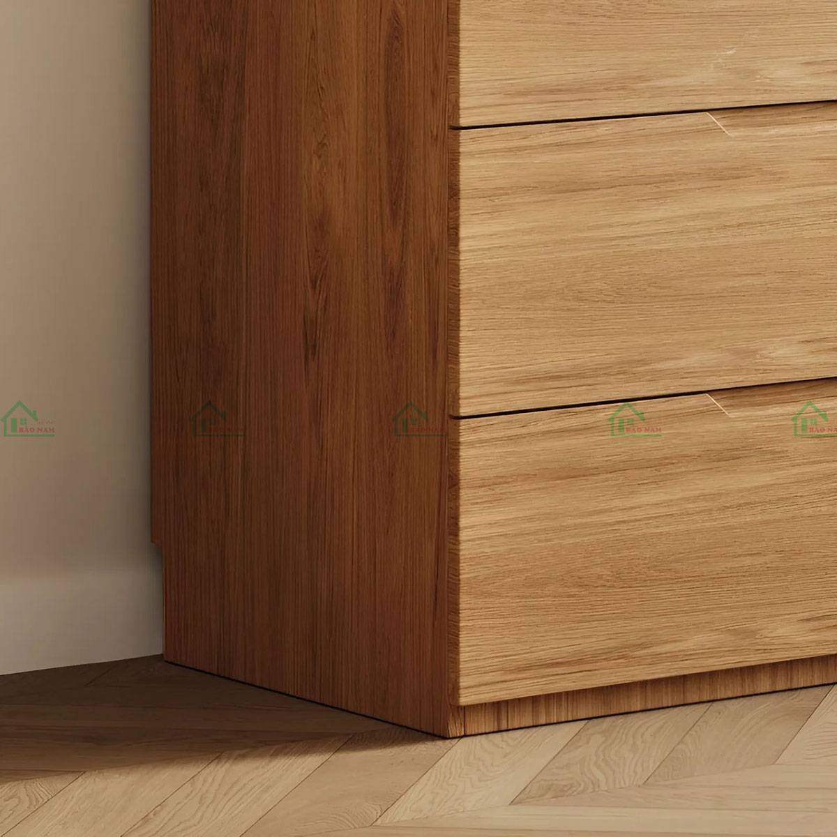 Chất liệu gỗ sồi tự nhiên cao cấp vân gỗ đẹp của tủ TATN23