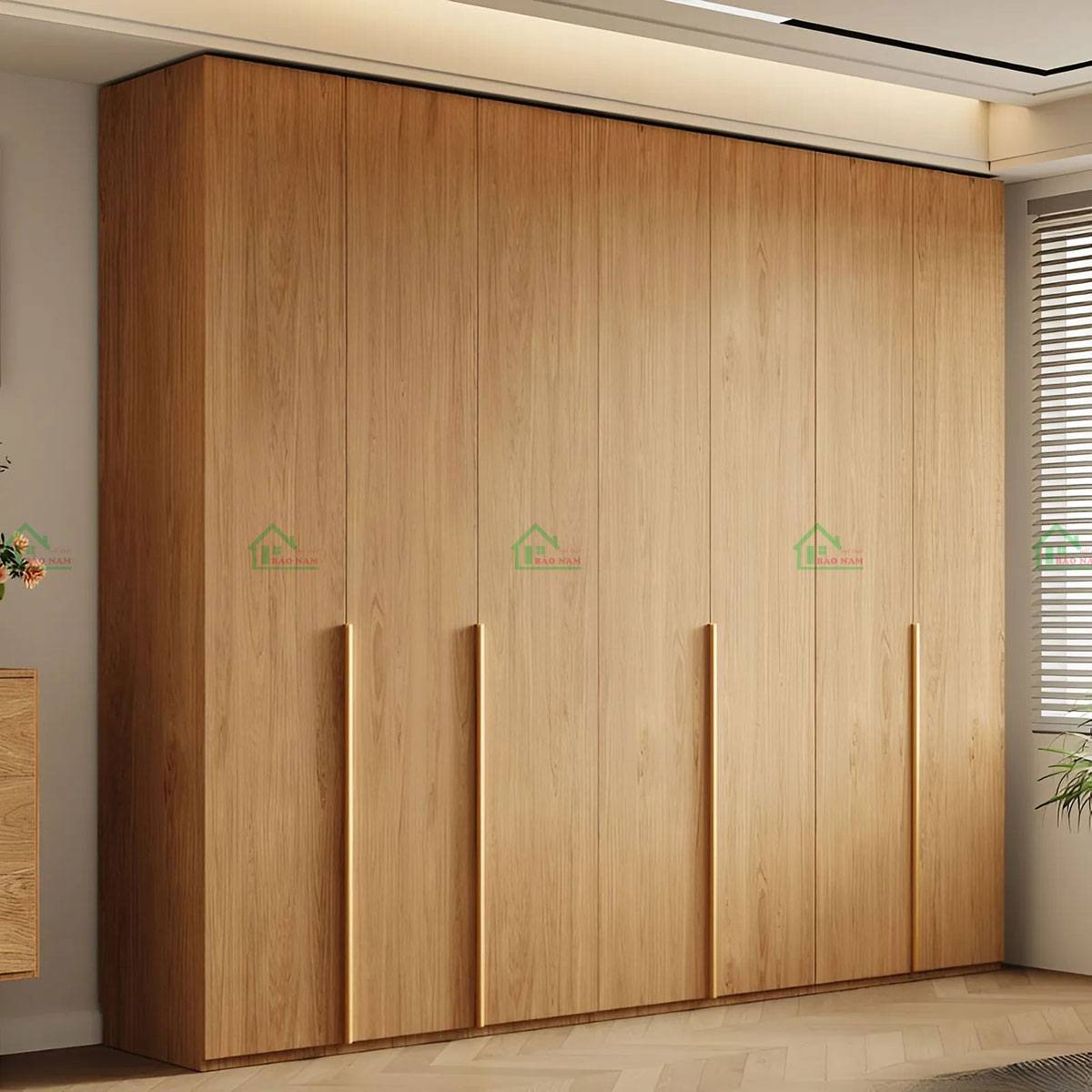 Tủ quần áo gỗ sồi TATN24 có nhiều ngăn kệ lưu trữ tiện lợi