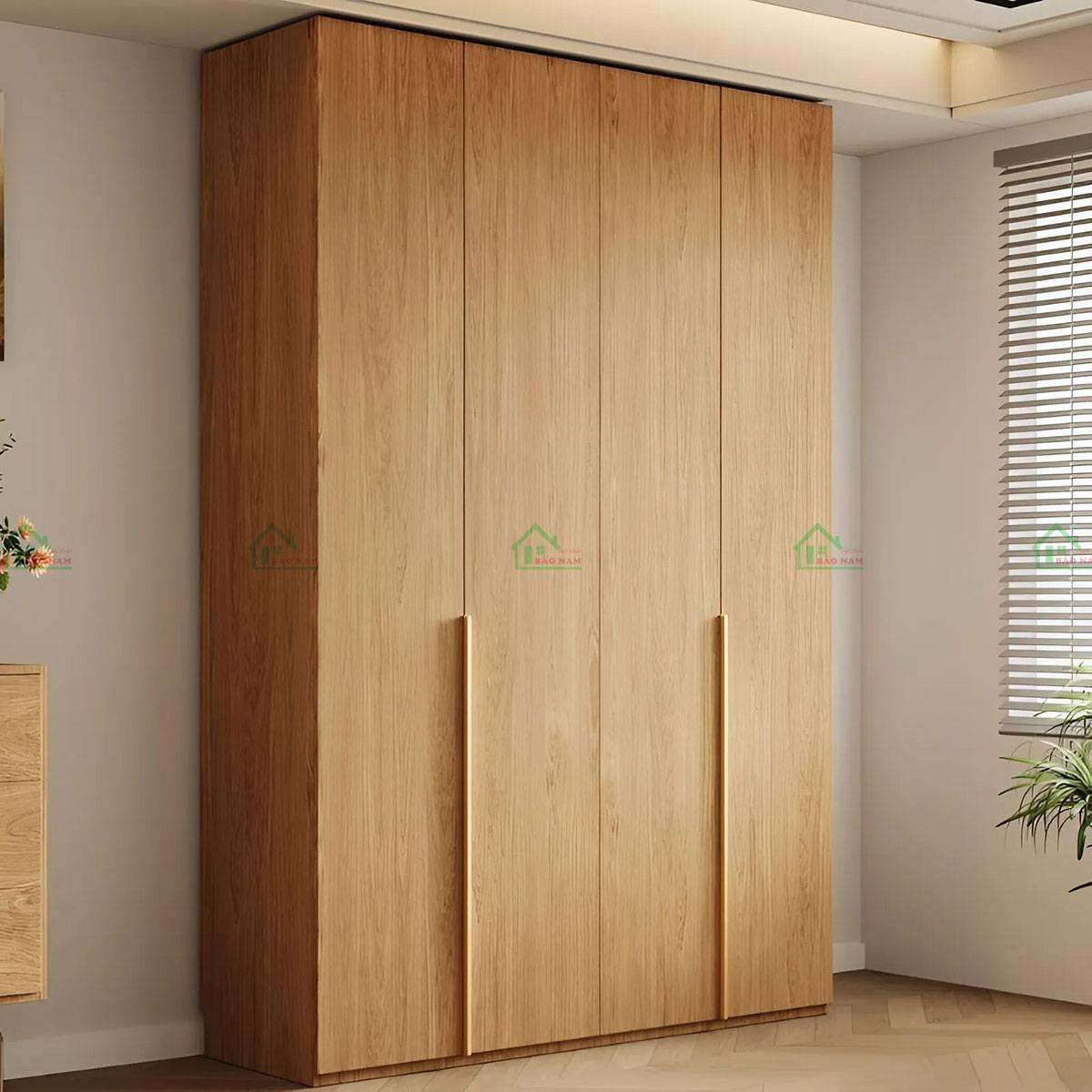 Thiết kế tủ quần áo gỗ sồi TATN24 phù hợp với nhiều phong cách nội thất