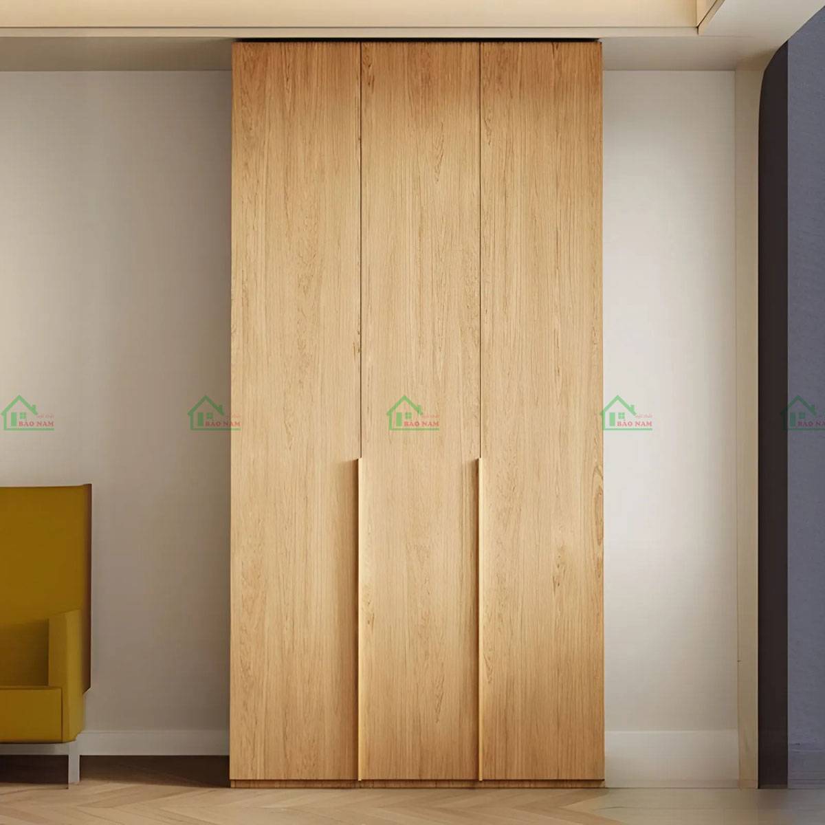 Tủ quần áo gỗ sồi TATN24 thiết kế kịch trần hiện đại