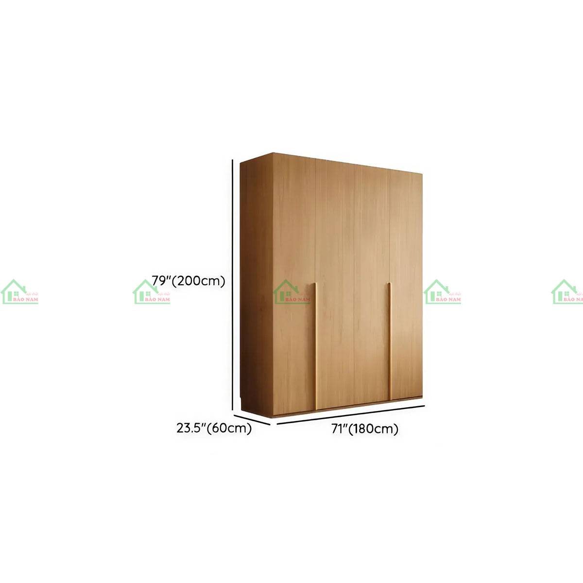Tủ quần áo gỗ sồi TATN24 với thiết kế thông minh và tối ưu hóa không gian