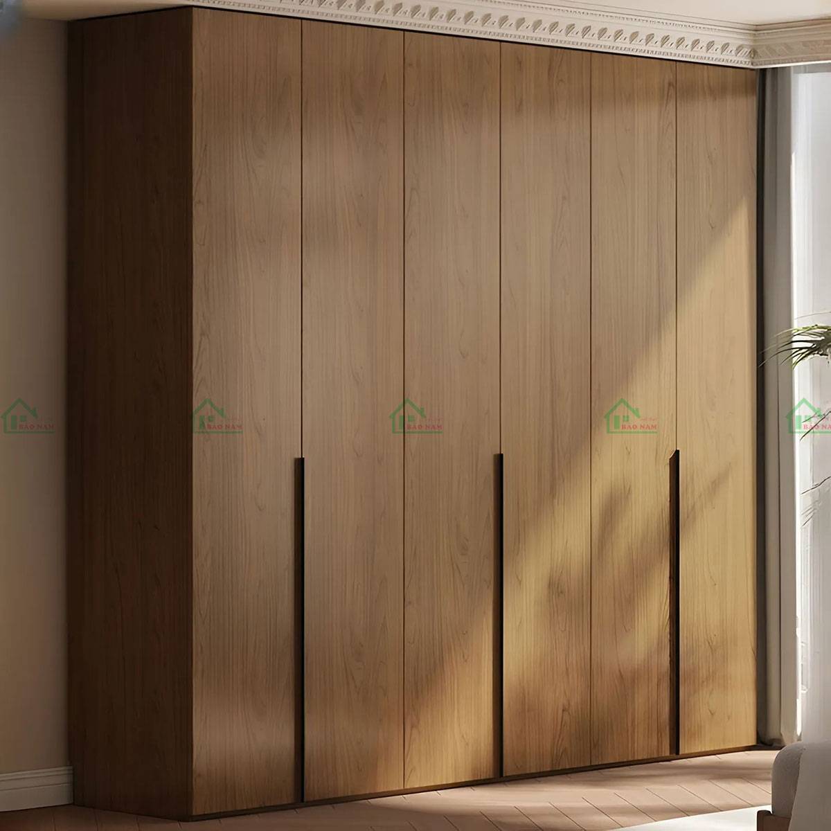 Chất liệu gỗ sồi tự nhiên cao cấp của tủ quần áo TATN39, vân gỗ đẹp mắt