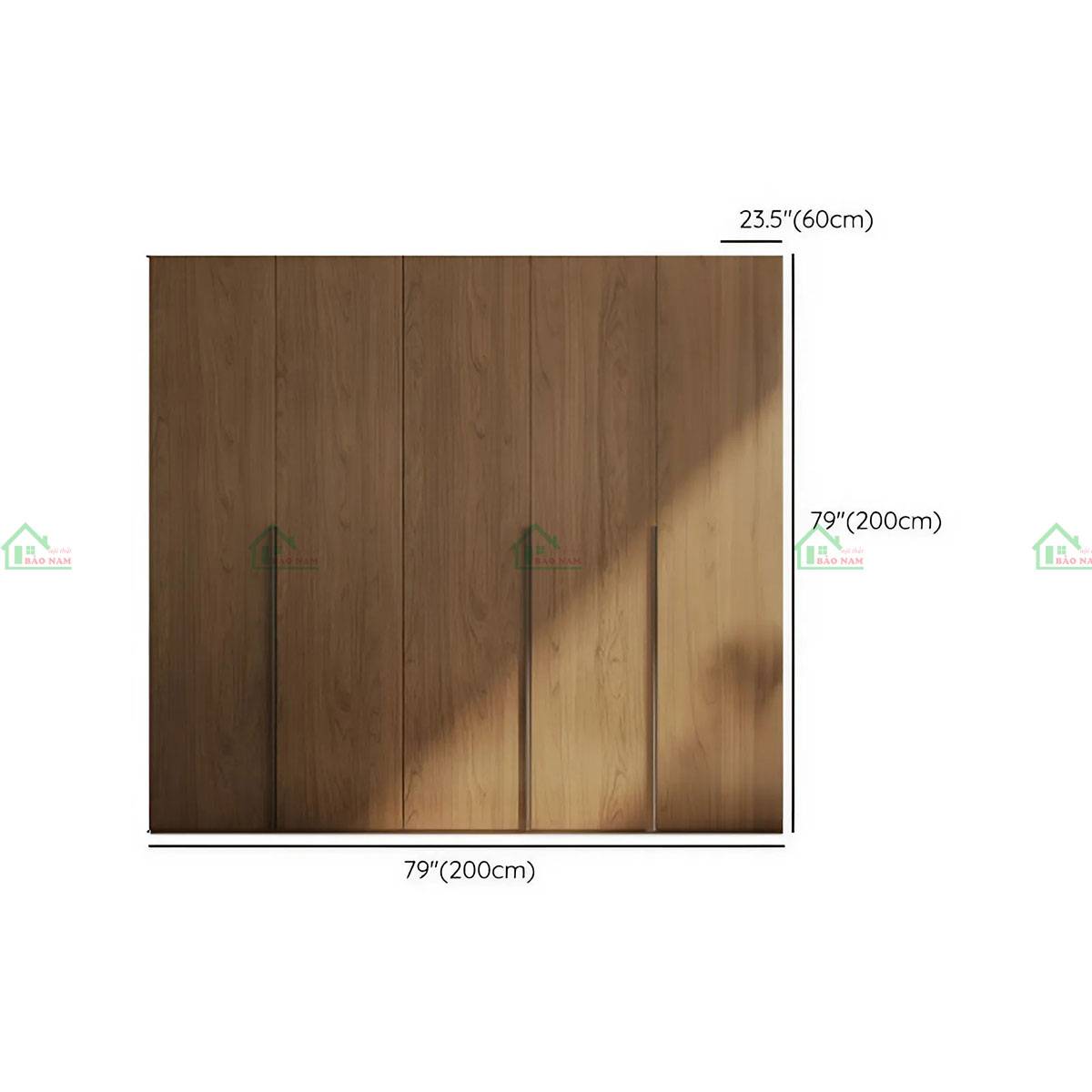 Tủ quần áo gỗ sồi TATN39 - Kích thước 200cm x 60cm x 200cm