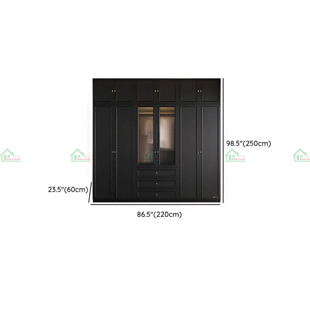 Tủ áo gỗ tự nhiên Indochine TATN12 thiết kế cao kịch trần, tận dụng tối đa không gian