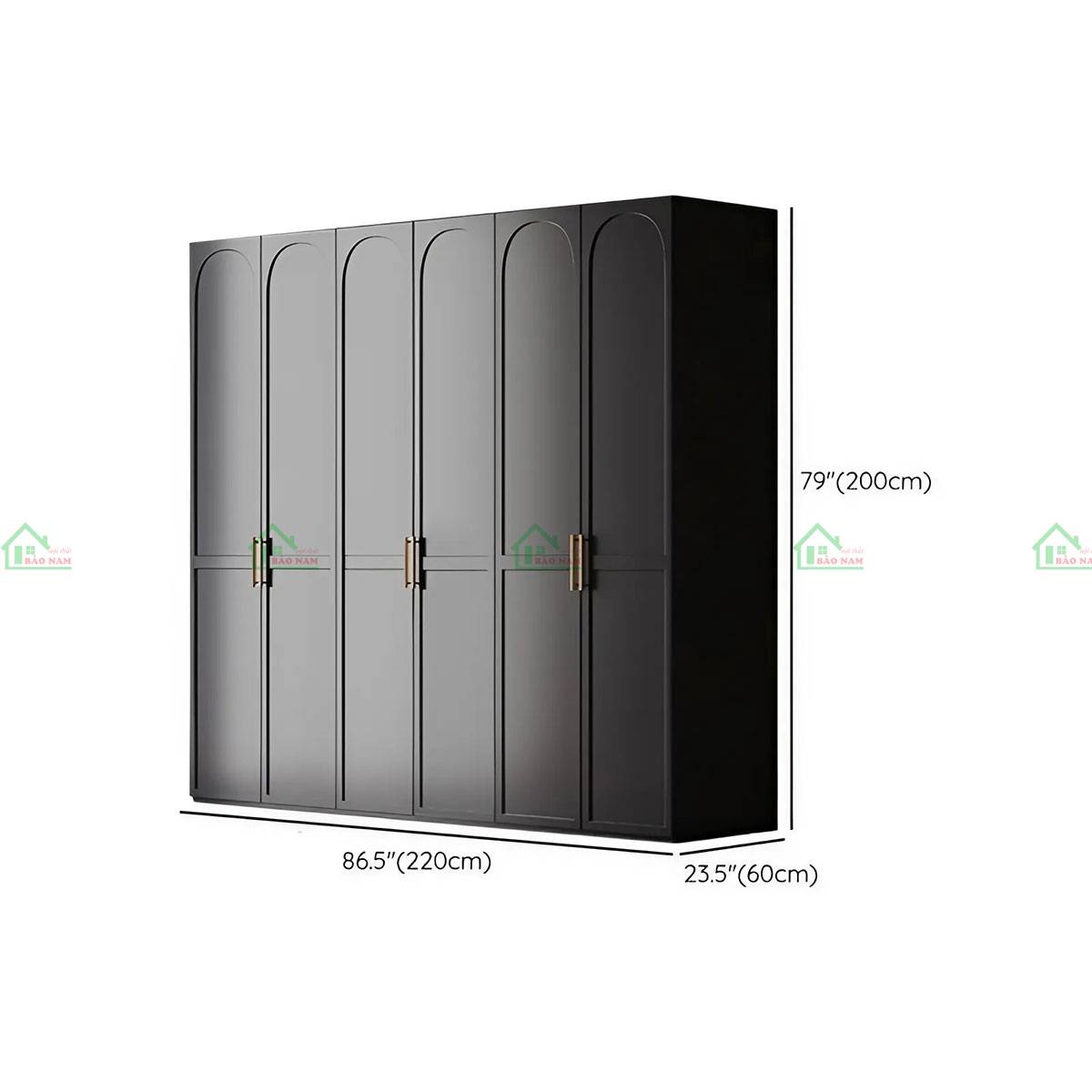 Tủ quần áo gỗ tự nhiên 220cm x 60cm x 200cm tối giản, nhiều ngăn kéo