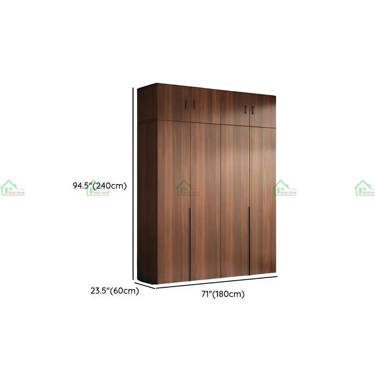 Tủ quần áo TATN42 - Kích thước 180cm x 60cm x 240cm